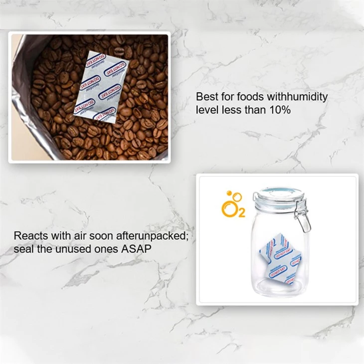 Customized oxygen absorbers for food storage